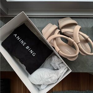 Anine Bing Beige Strappy Sandals